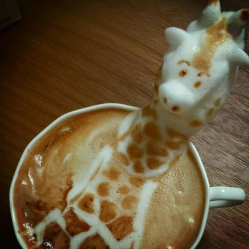 Giraffe Coffee Art