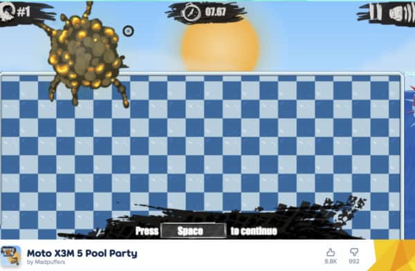 Moto X3M Pool Party Level 7 [3 Stars] Poki.com 