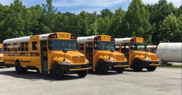 Three School Buses